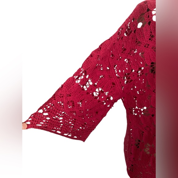 SOLD 😎 Women’s Sundance Samara Crochet Tee size L boho festival vibes hippie - Picture 4 of 12